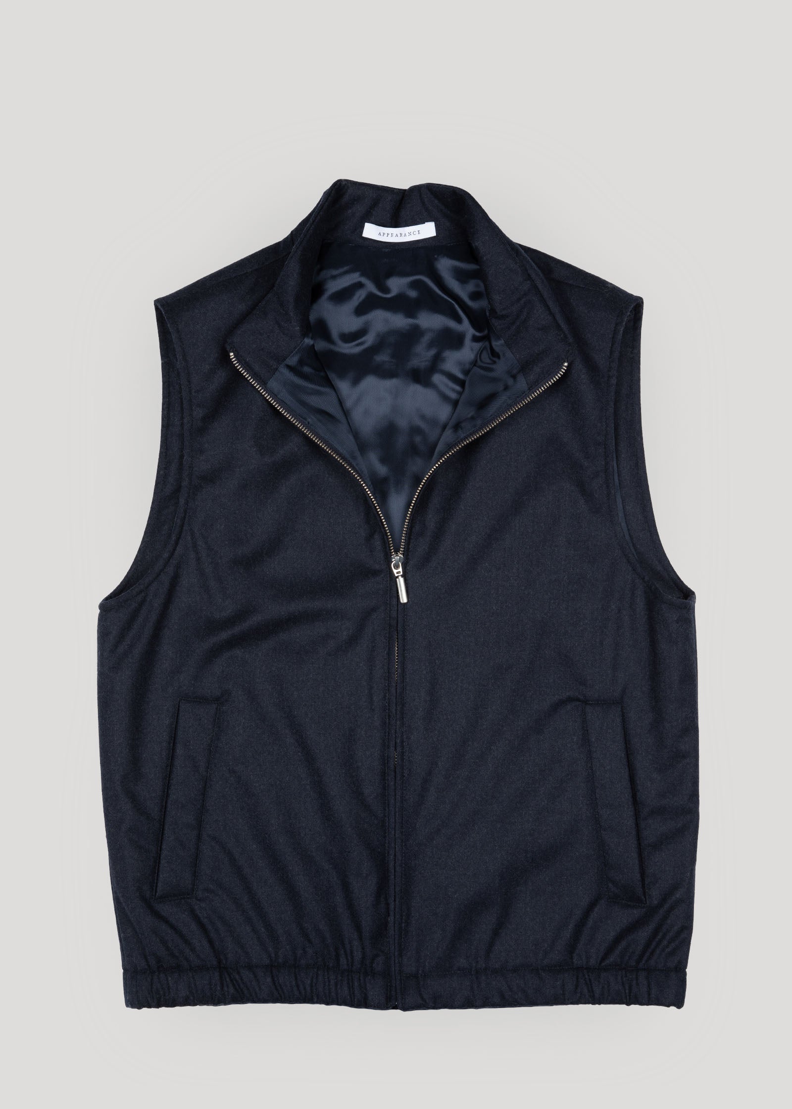 Flannel Blouson Vest, Navy - Main Image