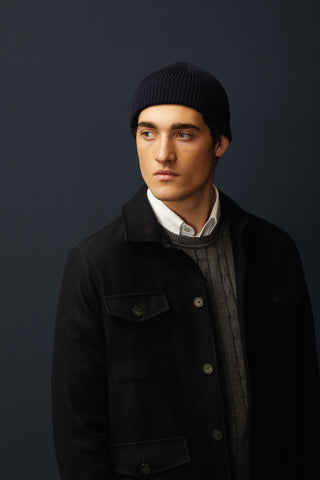 Appearance-Hue-Kasket-Beanie-Cap-Navy-Grå-Blå-Mørke-Merino-Uld-Bomuld