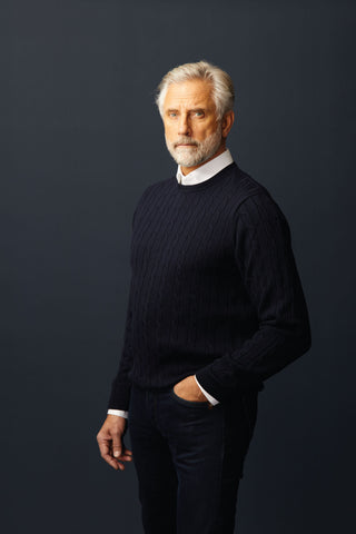 Appearance-Strik-Striktrøjer-Trøjer-Kabel-Half-Zip-Pullover-Polo-Crew-Neck-Rund-Hals-V-neck-V-hals-Lynlås-Navy-Grøn-Sand-Grå