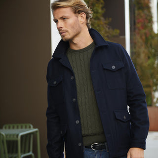 Appearance-Wool-Jacket-Uld-Jakke-Vinter-Efteraar-Moerkeblaa-Herre-Maend-Overshirt-Skjortejakke-Lommer