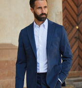 Appearance-An-Ivy-Brushed-Cotton-Blazer-Jacket-Jakke-Unstructured-Navy-Moerke-Blaa-Herre-Maend-Men