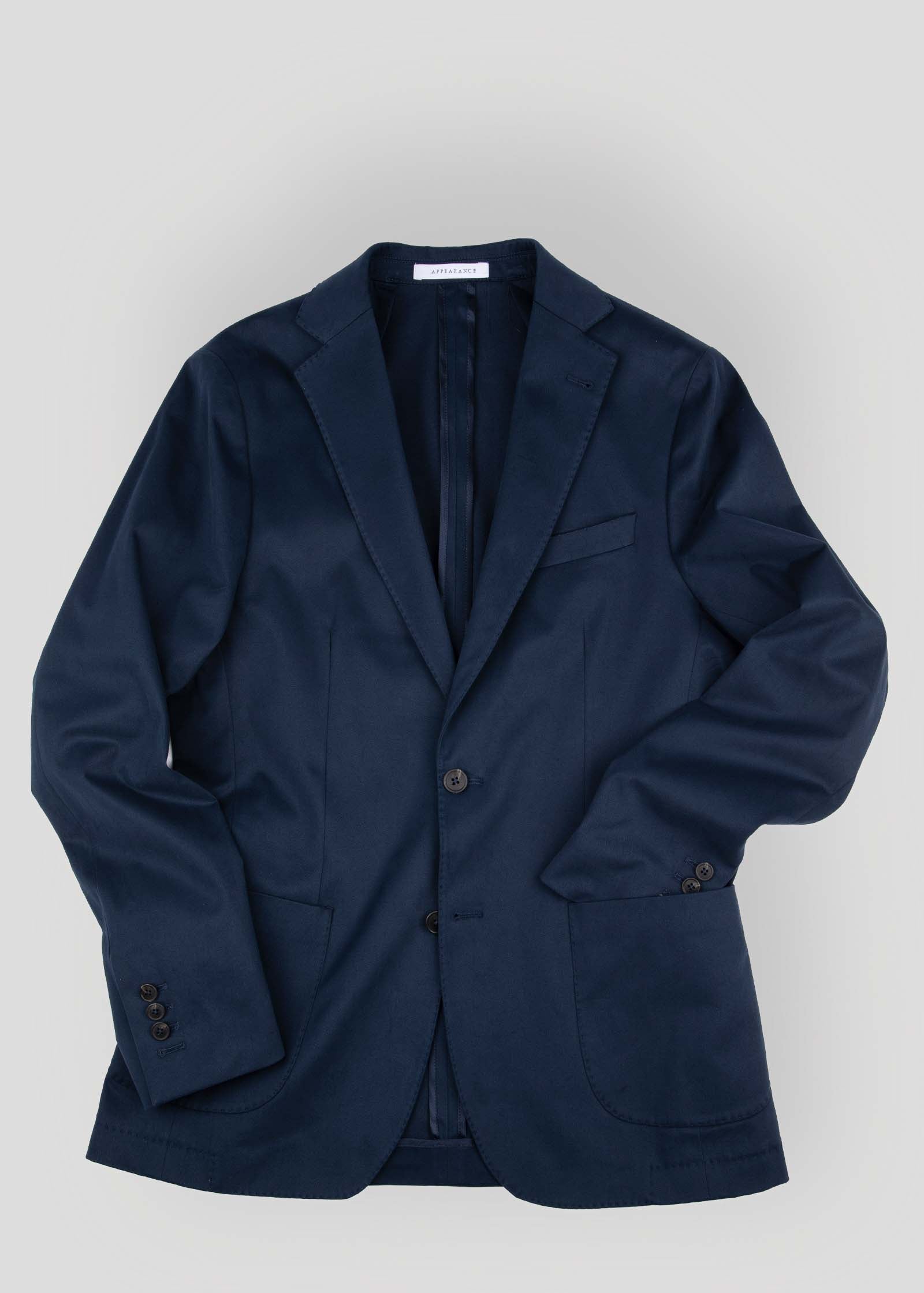 Appearance-An-Ivy-Brushed-Cotton-Jacket-Blazer-Jakke-Navy-Moerkeblaa-Blaa-Herre-Maend-Men-Unstructured-Bomuld-Skjorte-Business-Kontor-Casual-Jeans