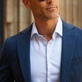 Appearance-An-Ivy-Brushed-Cotton-Jacket-Blazer-Jakke-Navy-Moerkeblaa-Blaa-Herre-Maend-Men-Unstructured-Bomuld-Skjorte-Business-Kontor-Casual-Jeans