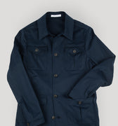 Appearance-An-Ivy-Brushed-Cotton-Safari-Jacket-Jakke-Shirt-Skjortejakke-Overshirt-Navy-Bomuld-Lommer-Knapper-Herre-Maend-Men-Field-Business-Kontor-Casual