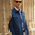 Appearance-An-Ivy-Brushed-Cotton-Safari-Jacket-Jakke-Shirt-Skjortejakke-Overshirt-Navy-Bomuld-Lommer-Knapper-Herre-Maend-Men-Field-Jeans-Skjorte-Business-Kontor-Casual-Jeans