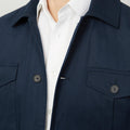 Appearance-An-Ivy-Brushed-Cotton-Safari-Jacket-Jakke-Shirt-Skjortejakke-Overshirt-Navy-Bomuld-Lommer-Knapper-Herre-Maend-Men-Field