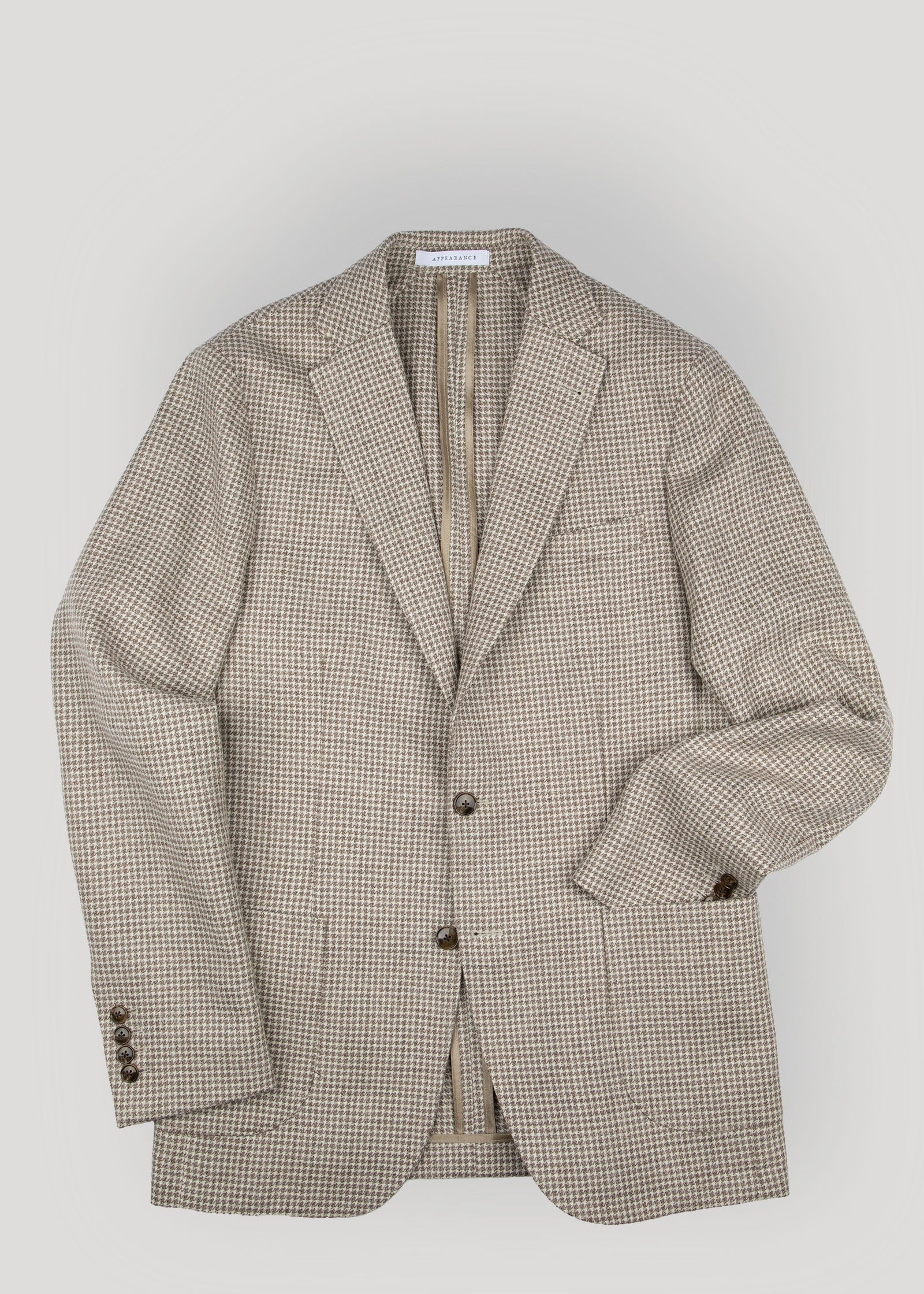 Houndstooth Blazer, Unstructured, Camel