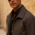 Appearance-An-Ivy-Flannel-Blouson-Jacket-Jakke-Brown-Brun-Vindtaet-Regntaet-Waterproof-Padded-Uld-Wool-Men-Maend-Herre