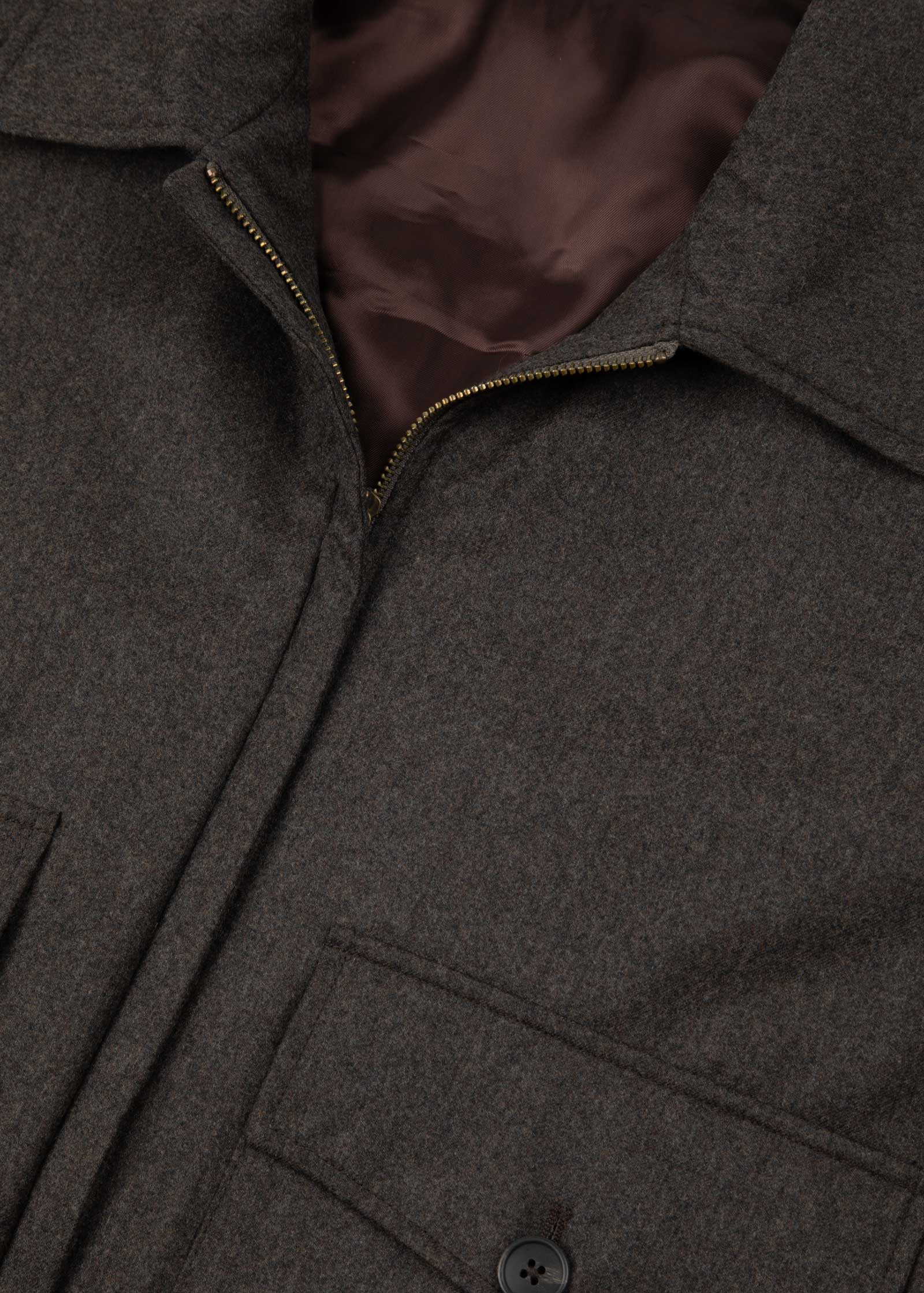 Appearance-An-Ivy-Flannel-Blouson-Jacket-Jakke-Brown-Brun-Vindtaet-Regntaet-Waterproof-Padded-Uld-Wool-Men-Maend-Herre