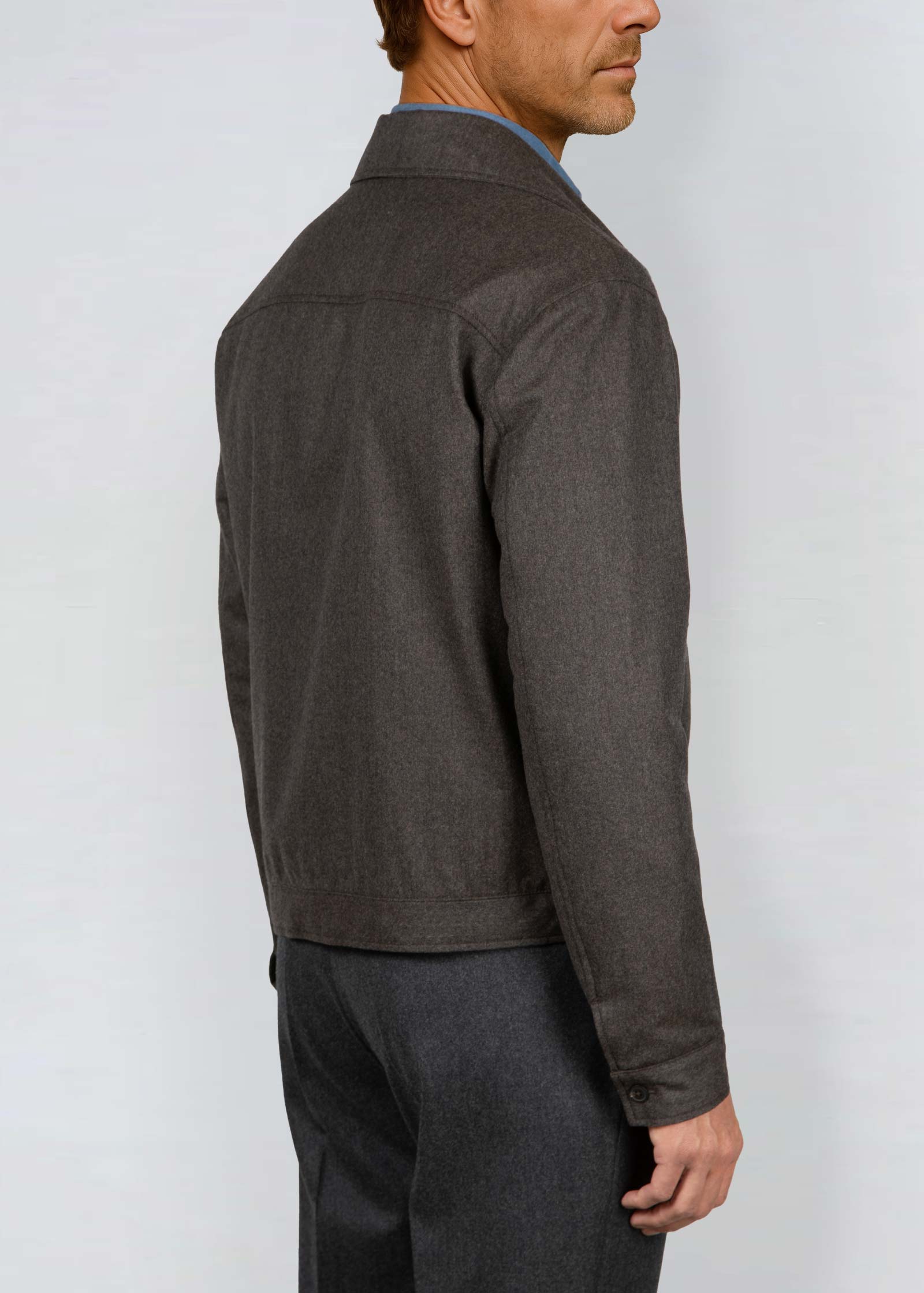 Appearance-An-Ivy-Flannel-Blouson-Jacket-Jakke-Brown-Brun-Vindtaet-Regntaet-Waterproof-Padded-Uld-Wool-Men-Maend-Herre