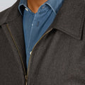 Appearance-An-Ivy-Flannel-Blouson-Jacket-Jakke-Brown-Brun-Vindtaet-Regntaet-Waterproof-Padded-Uld-Wool-Men-Maend-Herre