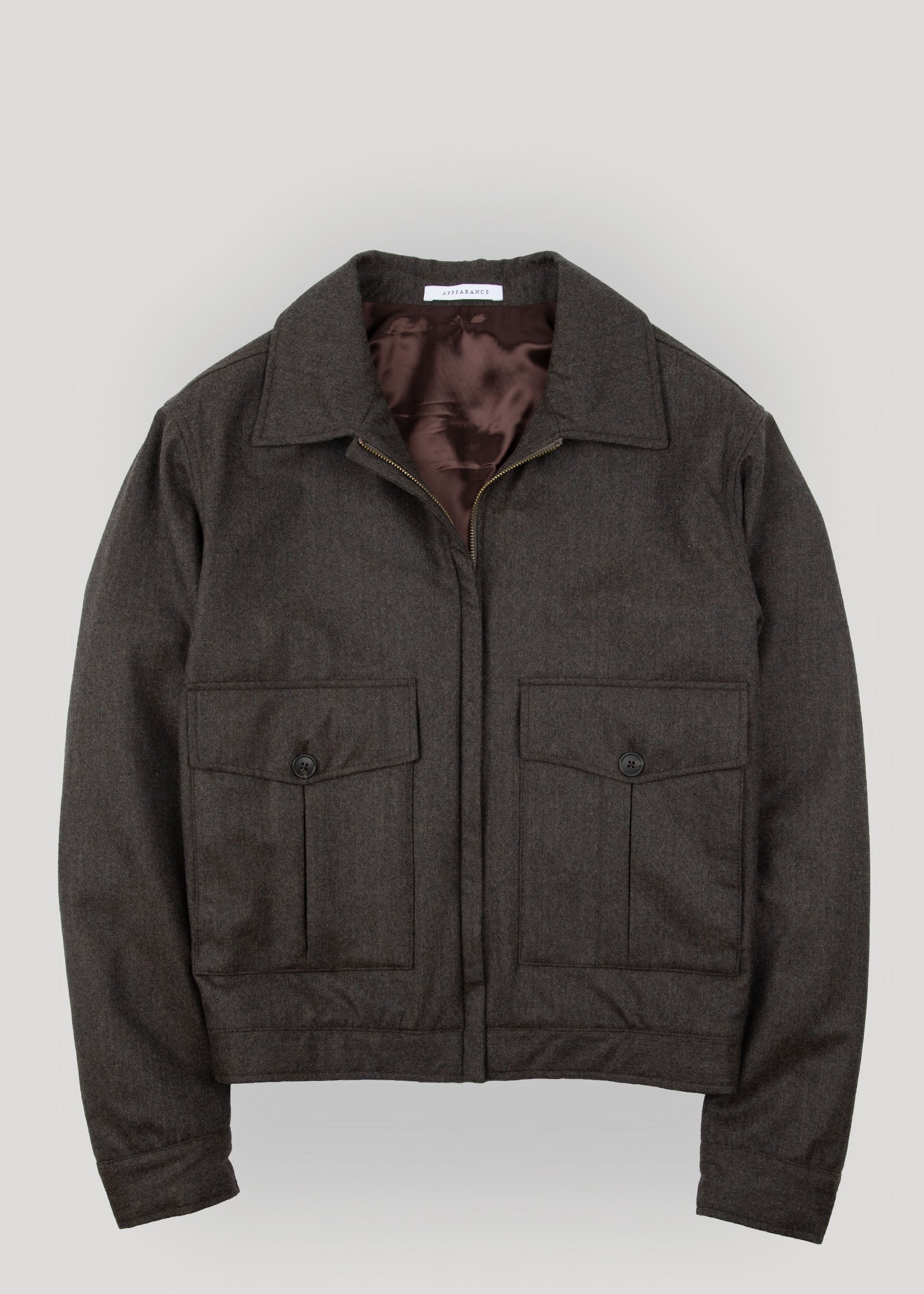 Appearance-An-Ivy-Flannel-Blouson-Jacket-Jakke-Brown-Brun-Vindtaet-Regntaet-Waterproof-Padded-Uld-Wool-Men-Maend-Herre