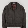 Appearance-An-Ivy-Flannel-Blouson-Jacket-Jakke-Brown-Brun-Vindtaet-Regntaet-Waterproof-Padded-Uld-Wool-Men-Maend-Herre
