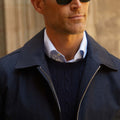Appearance-An-Ivy-Flannel-Blouson-Jacket-Jakke-Navy-Moerkeblaa-Vindtaet-Regntaet-Waterproof-Padded-Uld-Wool-Men-Maend-Herre