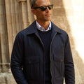 Appearance-An-Ivy-Flannel-Blouson-Jacket-Jakke-Navy-Moerkeblaa-Vindtaet-Regntaet-Waterproof-Padded-Uld-Wool-Men-Maend-Herre