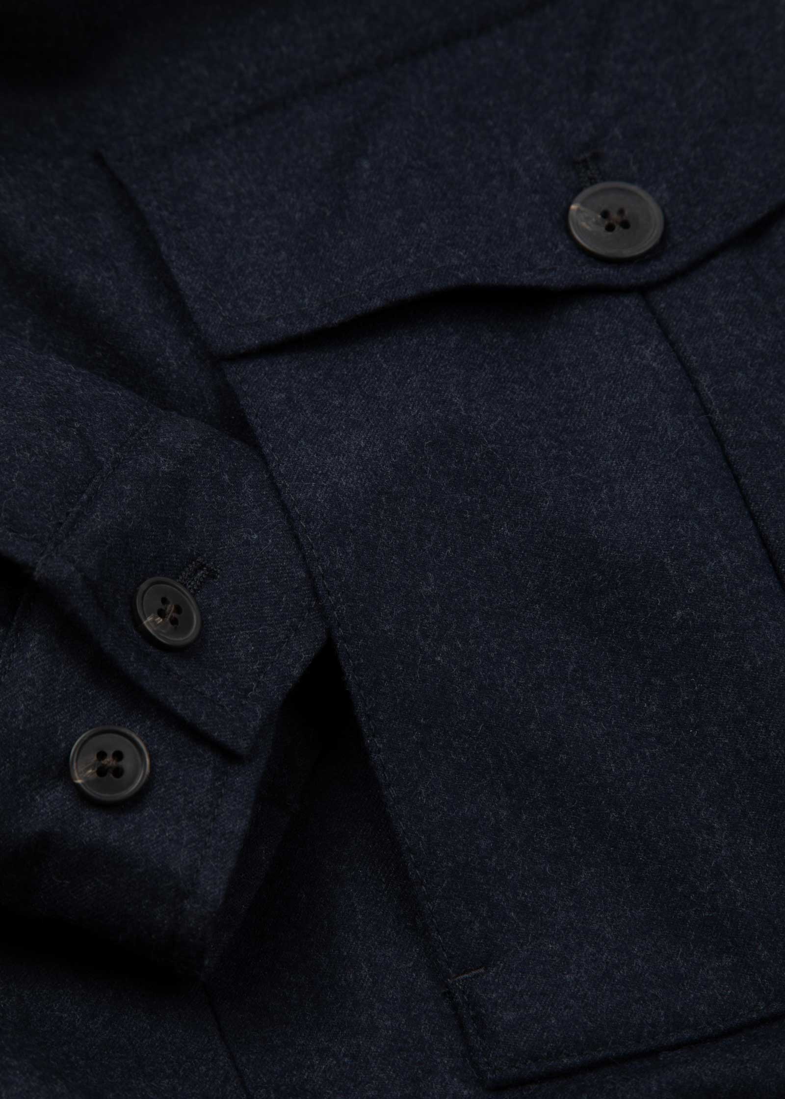 Appearance-An-Ivy-Flannel-Blouson-Jacket-Jakke-Navy-Moerkeblaa-Vindtaet-Regntaet-Waterproof-Padded-Uld-Wool-Men-Maend-Herre