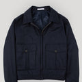 Appearance-An-Ivy-Flannel-Blouson-Jacket-Jakke-Navy-Moerkeblaa-Vindtaet-Regntaet-Waterproof-Padded-Uld-Wool-Men-Maend-Herre