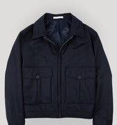 Appearance-An-Ivy-Flannel-Blouson-Jacket-Jakke-Navy-Moerkeblaa-Vindtaet-Regntaet-Waterproof-Padded-Uld-Wool-Men-Maend-Herre