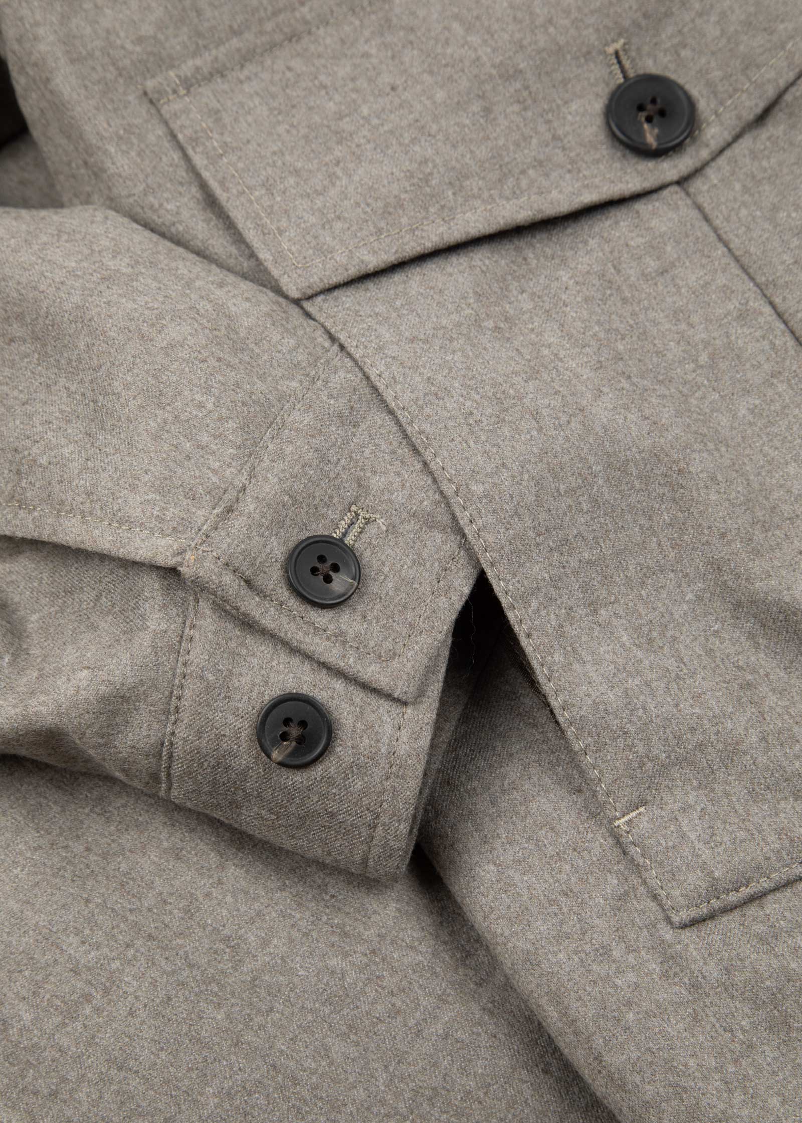 Appearance-An-Ivy-Flannel-Blouson-Jacket-Jakke-Sand-Beige-Vindtaet-Regntaet-Waterproof-Padded-Uld-Wool-Men-Maend-Herre