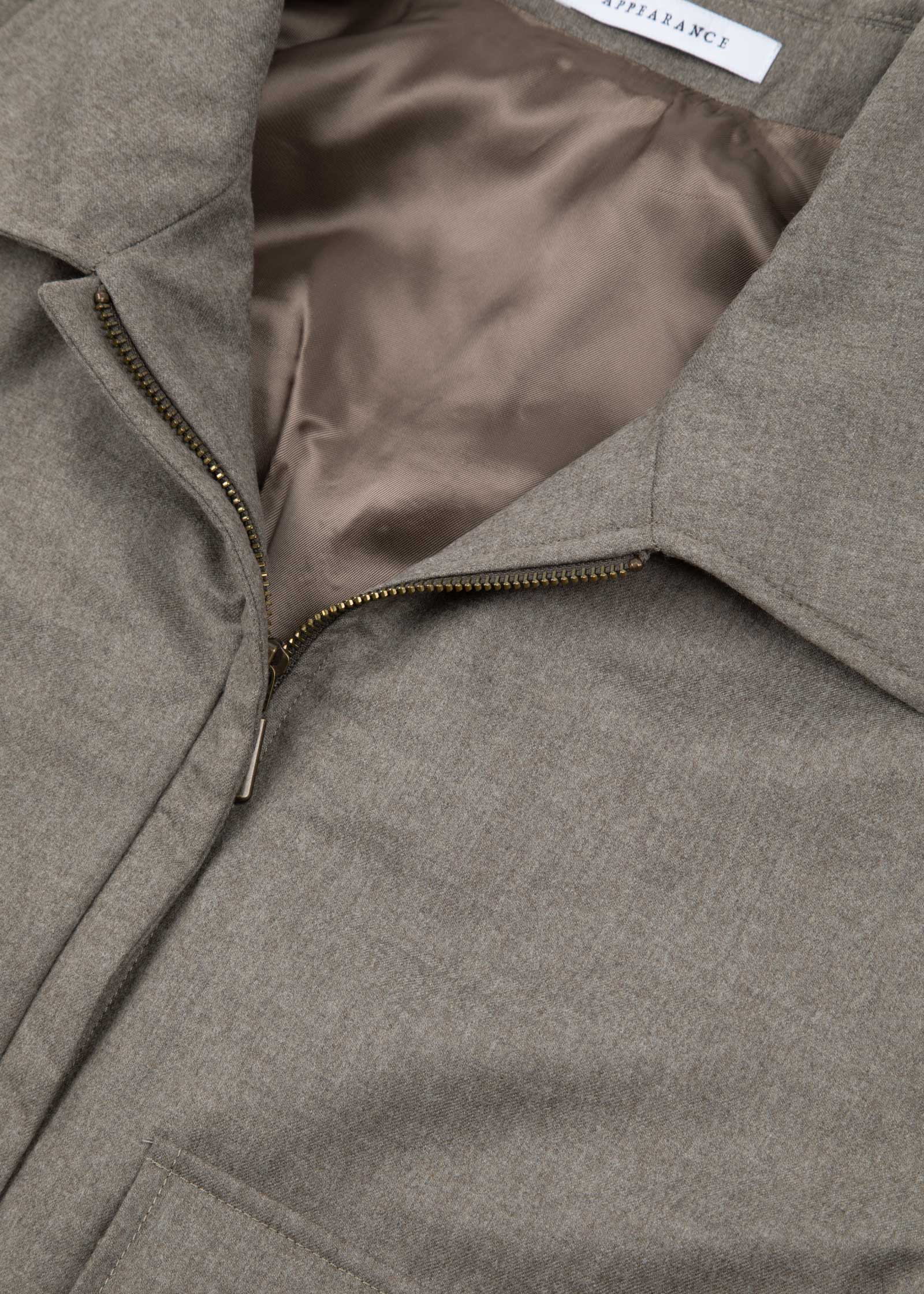 Appearance-An-Ivy-Flannel-Blouson-Jacket-Jakke-Sand-Beige-Vindtaet-Regntaet-Waterproof-Padded-Uld-Wool-Men-Maend-Herre