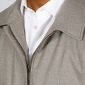 Appearance-An-Ivy-Flannel-Blouson-Jacket-Jakke-Sand-Beige-Vindtaet-Regntaet-Waterproof-Padded-Uld-Wool-Men-Maend-Herre