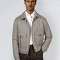 Appearance-An-Ivy-Flannel-Blouson-Jacket-Jakke-Sand-Beige-Vindtaet-Regntaet-Waterproof-Padded-Uld-Wool-Men-Maend-Herre