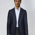 Appearance-An-Ivy-Flannel-Jacket-Blazer-Jakke-Navy-Moerkeblaa-Blaa-Herre-Maend-Men-Unstructured-Wool-Uld-Navy-Blå-Bukser-Chinos-Pullover-Business-Kontor