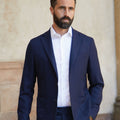 Appearance-An-Ivy-Hopsack-Jacket-Blazer-Jakke-Navy-Moerkeblaa-Blaa-Herre-Maend-Men-Krylfri-Uld-Wrinkle-Free