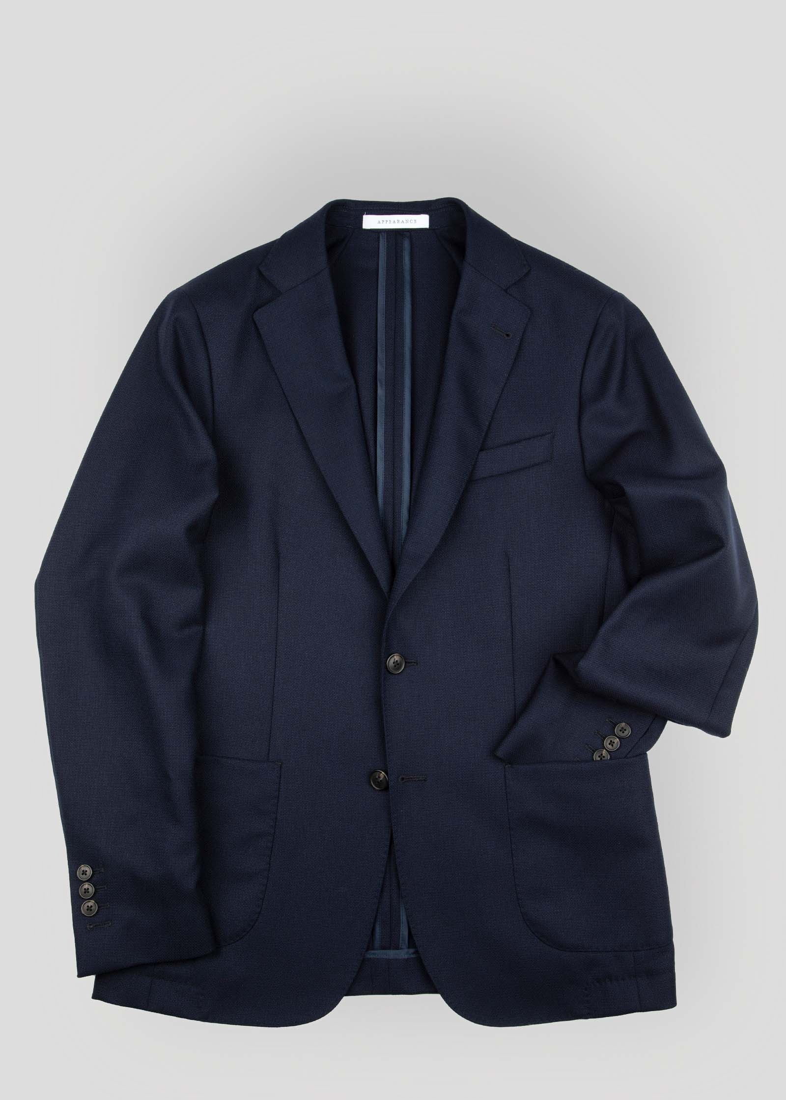 Appearance-An-Ivy-Hopsack-Jacket-Blazer-Jakke-Navy-Moerkeblaa-Blaa-Herre-Maend-Men-Krylfri-Uld-Wrinkle-Free-Business-Casual-Kontor-Skjorte-Hvid-Twill