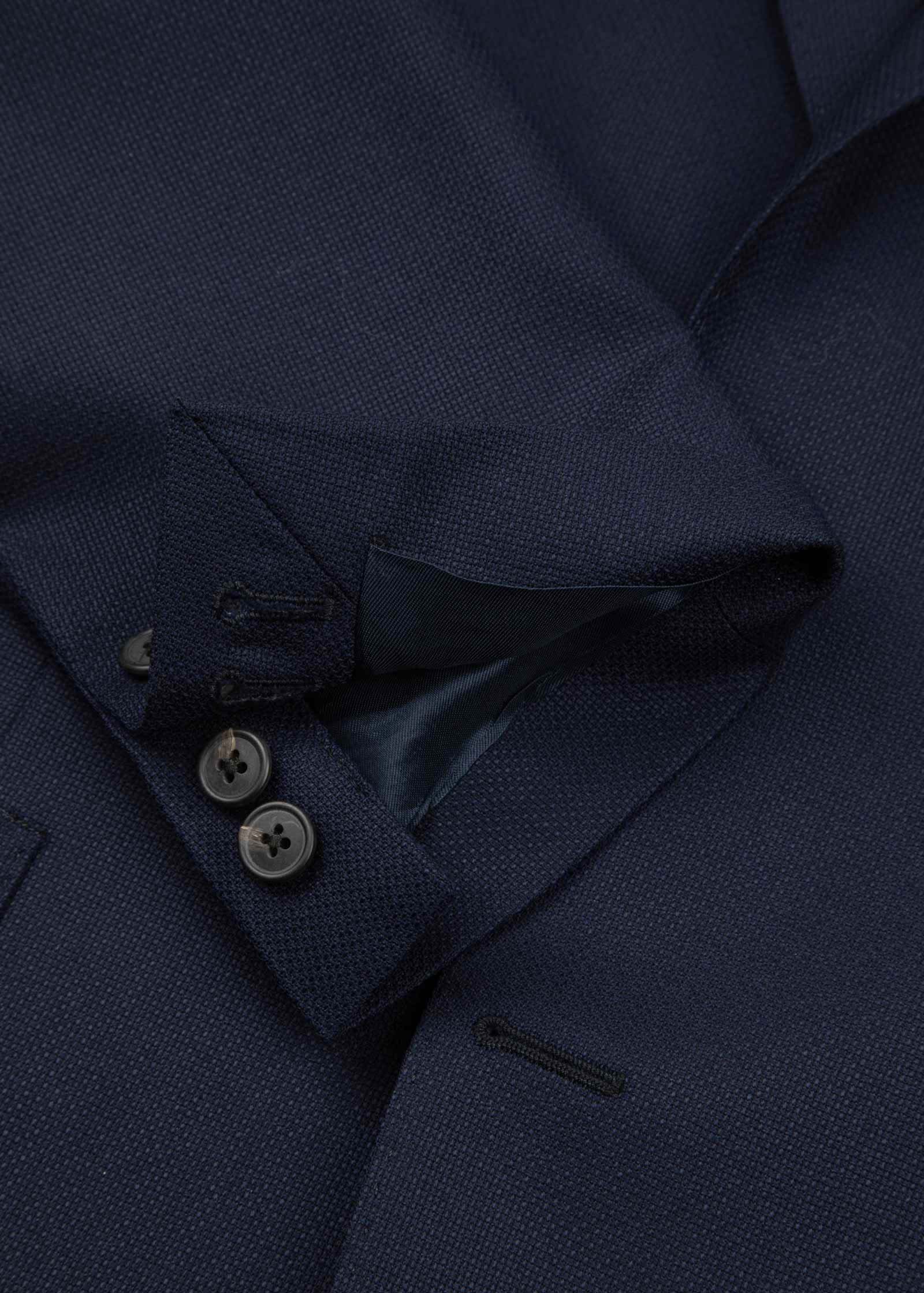 Appearance-An-Ivy-Hopsack-Jacket-Blazer-Peak-Lapel-Jakke-Navy-Moerkeblaa-Blaa-Herre-Maend-Men-Krylfri-Uld-Wrinkle-Free