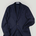 Appearance-An-Ivy-Hopsack-Jacket-Blazer-Peak-Lapel-Jakke-Navy-Moerkeblaa-Blaa-Herre-Maend-Men-Krylfri-Uld-Wrinkle-Free