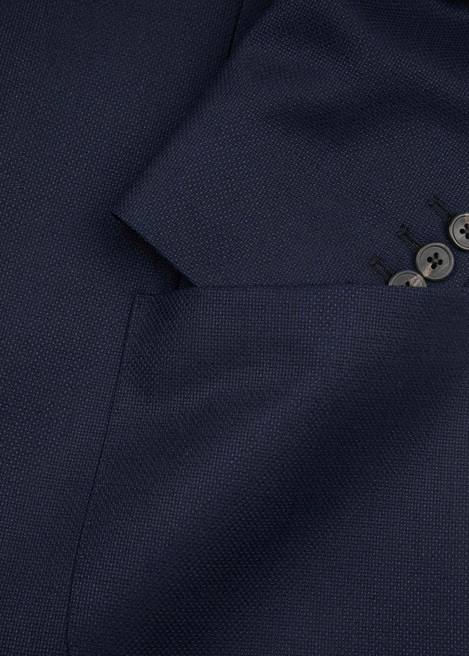 Appearance-An-Ivy-Hopsack-Jacket-Blazer-Peak-Lapel-Jakke-Navy-Moerkeblaa-Blaa-Herre-Maend-Men-Krylfri-Uld-Wrinkle-Free