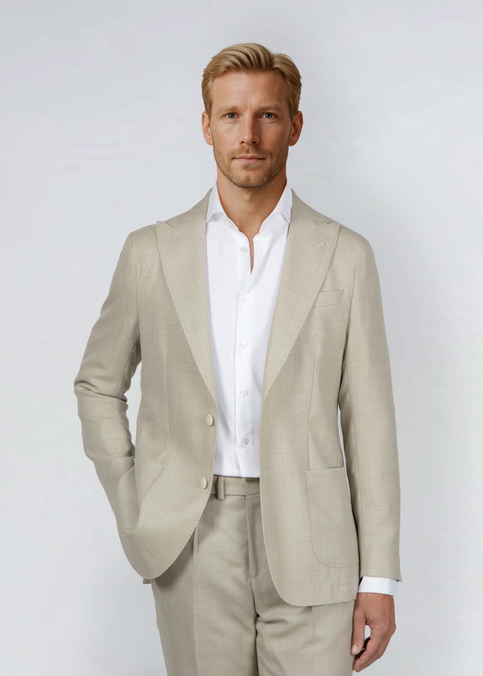 Appearance-An-Ivy-Hopsack-Jacket-Blazer-Peak-Lapel-Jakke-sand-Moerkeblaa-Blaa-Herre-Maend-Men-Krylfri-Uld-hør-linen-ferie-skjorte-fritid-arbejde-kontor-fest-trouser-bukser
