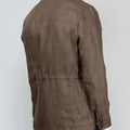 Appearance-An-Ivy-Linen-Safari-Jacket-Jakke-Shirt-Skjortejakke-Overshirt-Brown-Brun-Lommer-Knapper-Herre-Maend-Men-Field