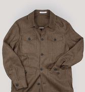 Appearance-An-Ivy-Linen-Safari-Jacket-Jakke-Shirt-Skjortejakke-Overshirt-Brown-Brun-Lommer-Knapper-Herre-Maend-Men-Field
