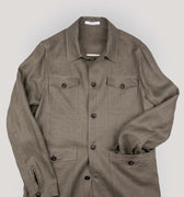Appearance-An-Ivy-Linen-Safari-Jacket-Jakke-Shirt-Skjortejakke-Overshirt-Olive-Green-Groen-Hoer-Lommer-Knapper-Herre-Maend-Men-Field
