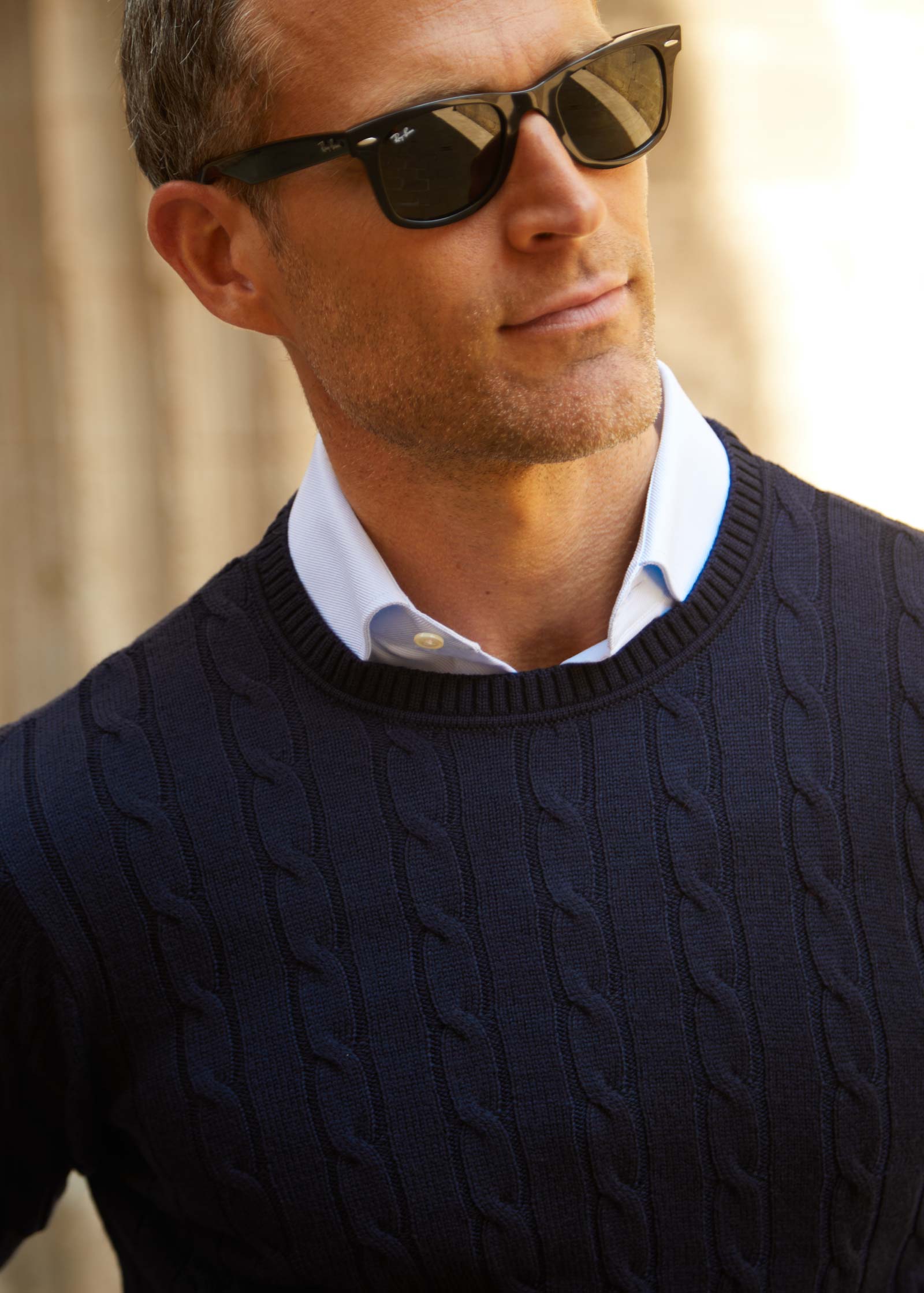 Appearance-An-Ivy-Merino-Cable-Sweater-Troeje-Strik-Striktroeje-Dark-Navy-Moerkeblaa-Blaa-Kabel-Knit-Uld-Wool-Herre-Maend