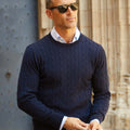 Appearance-An-Ivy-Merino-Cable-Sweater-Troeje-Strik-Striktroeje-Dark-Navy-Moerkeblaa-Blaa-Kabel-Knit-Uld-Wool-Herre-Maend