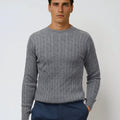Appearance-An-Ivy-Merino-Cable-Sweater-Troeje-Strik-Striktroeje-Grey-Graa-Kabel-Knit-Uld-Wool-Herre-Maend