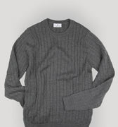 Appearance-An-Ivy-Merino-Cable-Sweater-Troeje-Strik-Striktroeje-Grey-Graa-Kabel-Knit-Uld-Wool-Herre-Maend