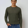 Appearance-An-Ivy-Merino-Cable-Sweater-Troeje-Strik-Striktroeje-Olive-Green-Groen-Kabel-Knit-Uld-Wool