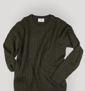 Appearance-An-Ivy-Merino-Cable-Sweater-Troeje-Strik-Striktroeje-Olive-Green-Groen-Kabel-Knit-Uld-Wool