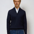 Appearance-An-Ivy-Merino-Half-Zip-Sweater-Troeje-Strik-Striktroeje-Knit-Uld-Wool-Dark-Navy-Blaa-Moerkeblaa-Herre-Maend