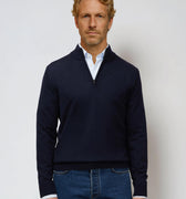Appearance-An-Ivy-Merino-Half-Zip-Sweater-Troeje-Strik-Striktroeje-Knit-Uld-Wool-Dark-Navy-Blaa-Moerkeblaa-Herre-Maend