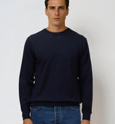 Appearance-An-Ivy-Merino-Pullover-Sweater-Troeje-Strik-Striktroeje-Knit-Uld-Wool-Dark-Navy-Blaa-Moerkeblaa-Herre-Maend