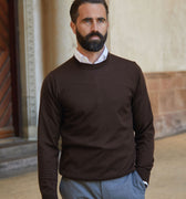 Appearance-An-Ivy-Merino-Pullover-Sweater-Troeje-Strik-Striktroeje-Knit-Uld-Wool-Espresso-Brun-Brown-Herre-Maend