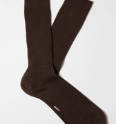 Appearance-An-Ivy-Merino-Ribbed-Socks-Sokker-Ribbede-Maend-Herre-Stroemper-Men-Brun-Brown-Uld-Wool