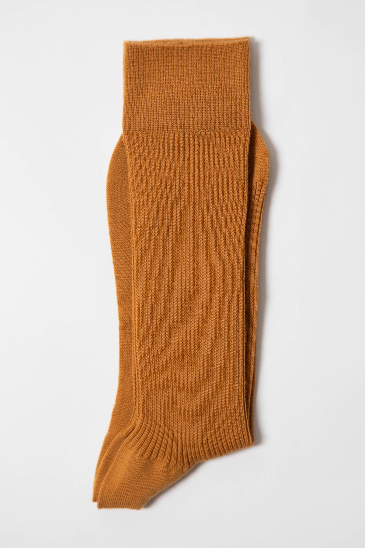 Appearance-An-Ivy-Merino-Ribbed-Socks-Sokker-Ribbede-Maend-Herre-Stroemper-Men-Burnt-Yellow-Gul-Uld-Wool