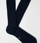 Appearance-An-Ivy-Merino-Ribbed-Socks-Sokker-Ribbede-Maend-Herre-Stroemper-Men-Navy-Moerke-Blaa-Uld-Wool