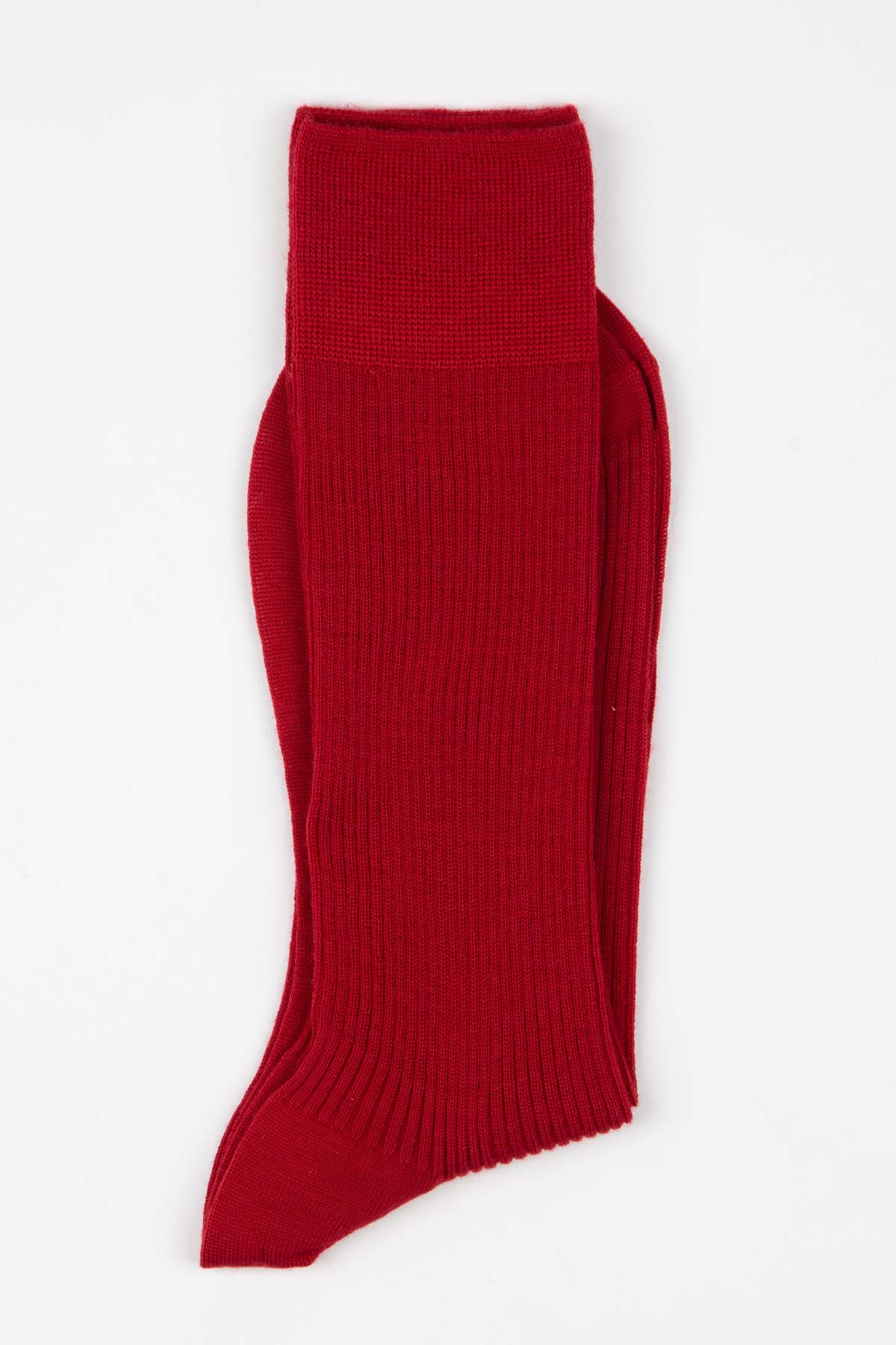 Appearance-An-Ivy-Merino-Ribbed-Socks-Sokker-Ribbede-Maend-Herre-Stroemper-Men-Red-Roed-Uld-Wool